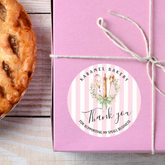 Elegant Utensils Cooking Bakery Thank you Runder Aufkleber