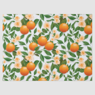 Elegant Valencia Orange Floral Seidenpapier
