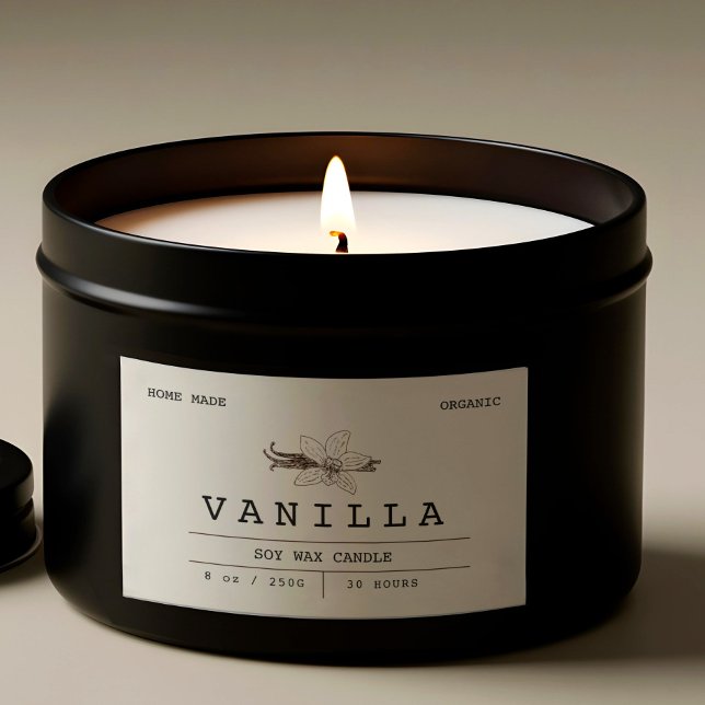 Elegant Vanilla Beige Boho Candle Labels Rechteckiger Aufkleber (Elegant Vanilla Beige Boho Candle Labels)