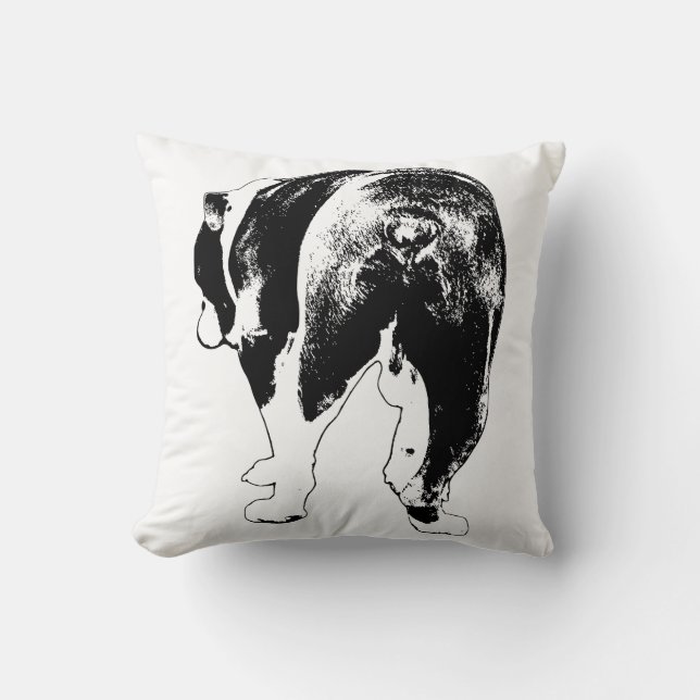 Elegant Vector Bulldog, Winter Edit Kissen (Vorderseite)