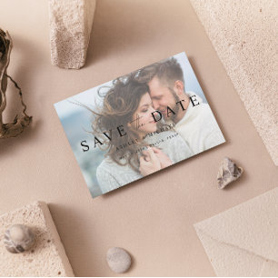 Elegant Vellum Overlay 2 Foto QR Code Wedding Save The Date