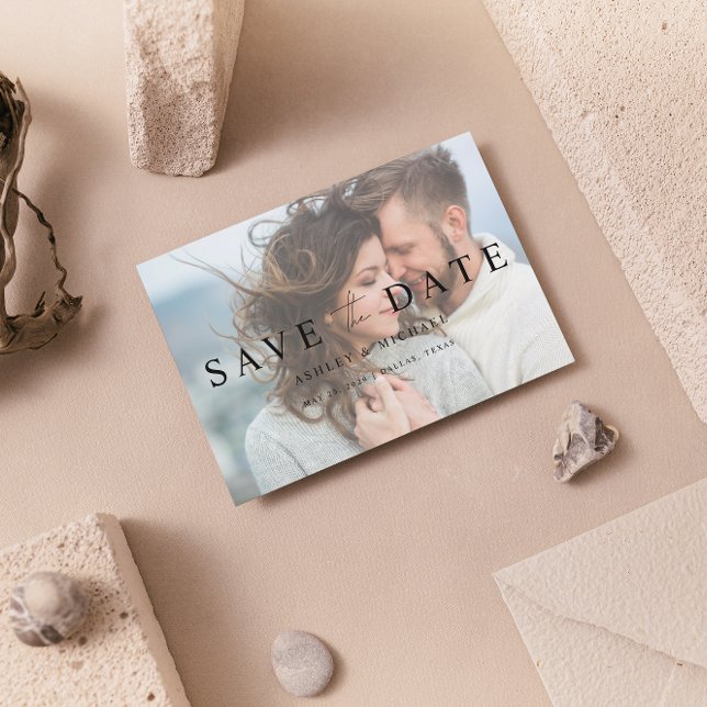 Elegant Vellum Overlay 2 Foto QR Code Wedding Save The Date (Set the Date! Elegant Wedding Save-the-Date 💌💍 [Personalize & Send])