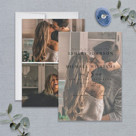 Elegant Vellum Overlay 3 Foto Einladung zur Hochze