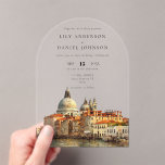 Elegant Venice Skyline Watercolor Wedding Arch Acryleinladungen<br><div class="desc">This elegant Venice skyline watercolor wedding transparent acrylic invitation can be personalized with your information in chic typography. Designed by Thisisnotme©</div>