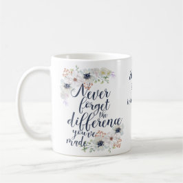 Elegant Vergessen Sie nie den Unterschied Blumen Kaffeetasse
