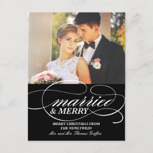 Elegant Verheiratet und Merry   Weihnachtspostkart Postkarte