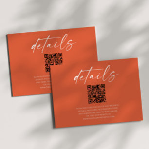 Elegant Verona Sunset QR Code Hochzeitdetails Begleitkarte