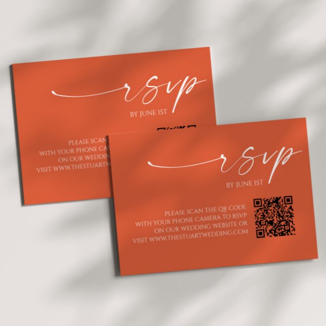Elegant Verona Sunset QR Code Wedding RSVP Card (Von Creator hochgeladen)