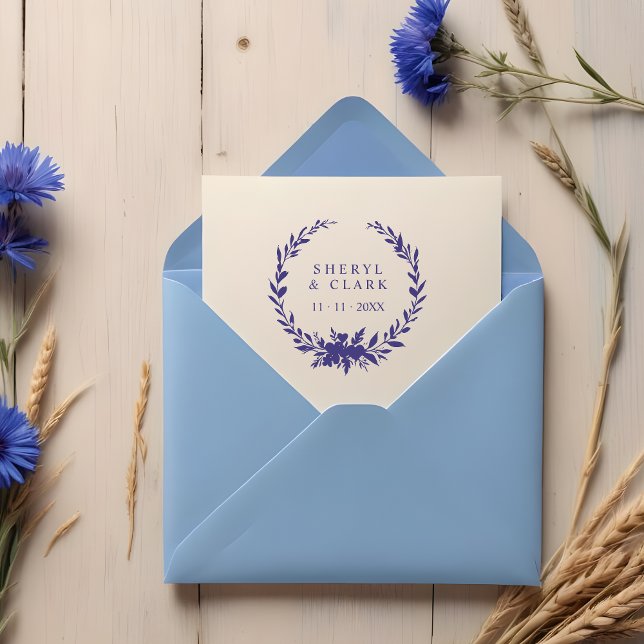 Elegant Versatile Floral & Hearts Wedding Wreath Gummistempel (Floral & Hearts Garland Wedding Rubber Stamps - Elegant and Versatile Design.)