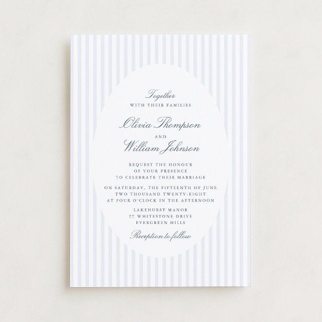Elegant Vertical Stripe Classic Wedding Invitation Einladung (Von Creator hochgeladen)