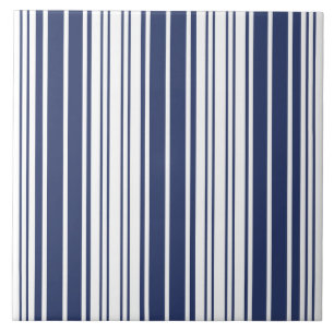 Elegant, vertikal, Streifen, marineblau, weiß Fliese