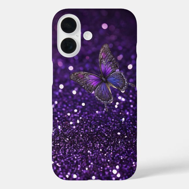 Elegant verzaubern: Der Lila Schmetterling Case-Mate iPhone Hülle (Rückseite)