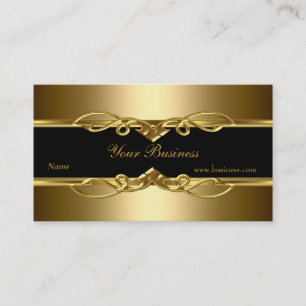 Elegant verziert Gold auf Gold Schwarz Visitenkarte