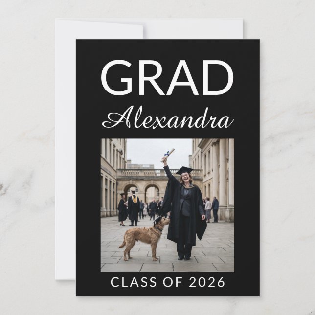 Elegant Veterinary Medicine Graduation Party Einladung (Vorderseite)