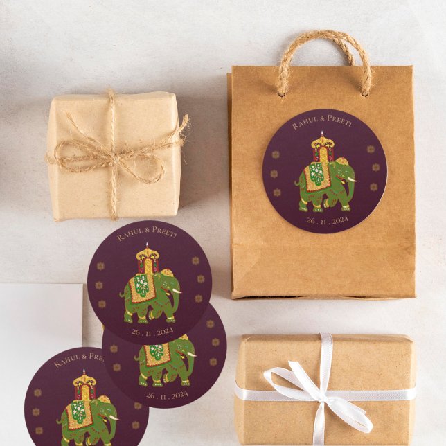 Elegant Vibrant Red Gold Mandala Indian Wedding Runder Aufkleber (Elegant Vibrant Red Gold Mandala Indian Wedding Classic Round Sticker)