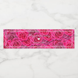 Elegant Vibrant Rosa Rose Ästhetische Chic Romanti Wasserflaschenetikett