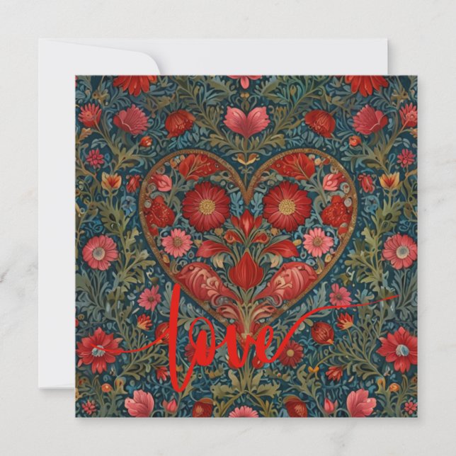 Elegant Victorian Valentines Day heart design Einladung (Vorderseite)