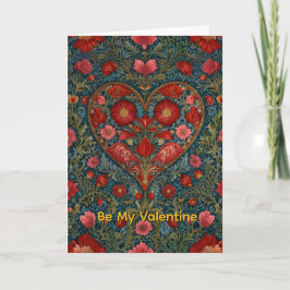 Elegant Victorian Valentines Day heart design Karte
