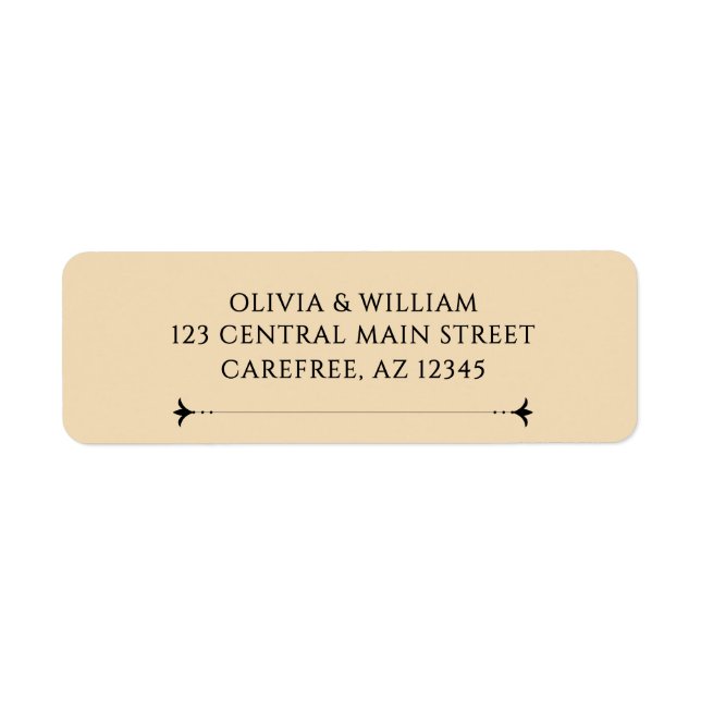 Elegant Victorian Wedding Return Address Label (Vorne)