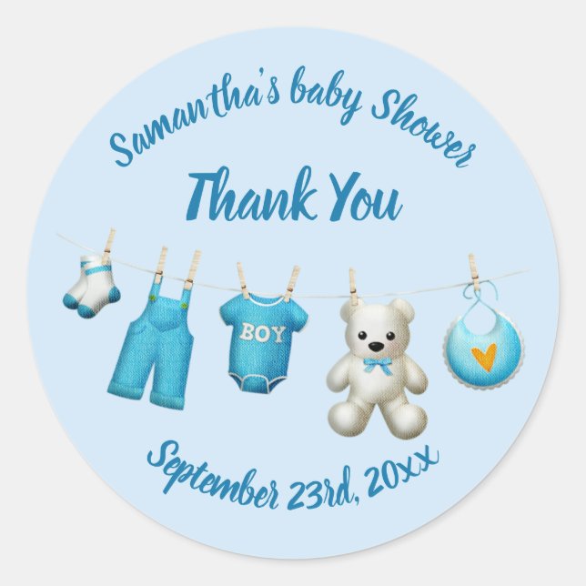 Elegant Vielen Dank Baby Shower Fevor Sticker (Vorderseite)