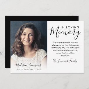 Elegant Vielen Dank Beerdigung Foto Beileid Kummer Dankeskarte