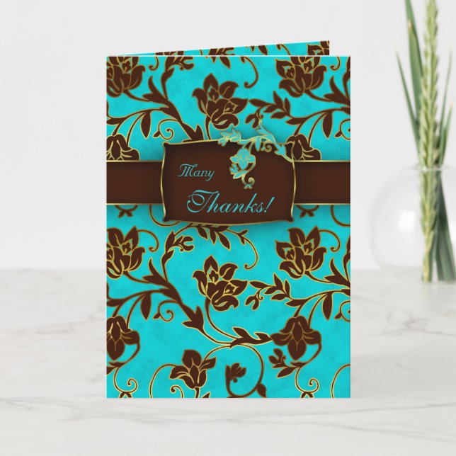 Elegant Vielen Dank Cards Gold Floral BB Dankeskarte (Vorderseite)