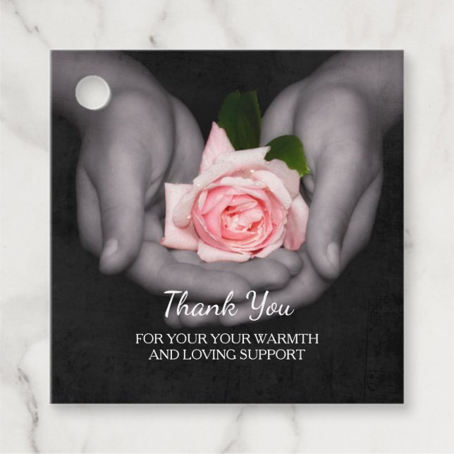 Elegant vielen Dank für die Unterstützung Rosa Ros Geschenkanhänger (Vorderseite)