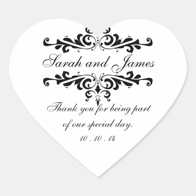 Elegant Vielen Dank Gastgeschenk Hochzeit Stickers (Vorderseite)