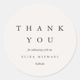 Elegant Vielen Dank Taupe Brautparty Runder Aufkleber