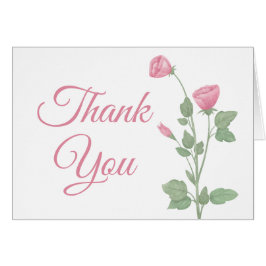 Elegant Vielen Dank Watercolor Pink Floral Wedding