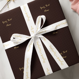 Elegant Vielen Dank White Gold Custom Wedding Gefa Satinband