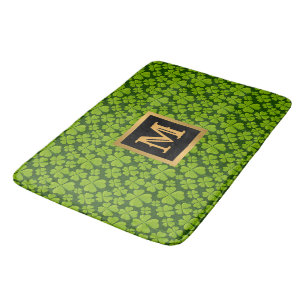 Elegant Vierblättriges Kleeblatt Floral Bath Mat Badematte
