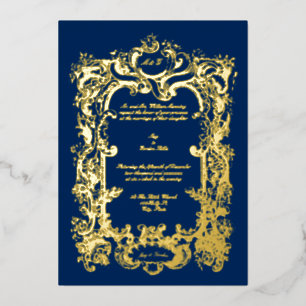 Elegant Viktorianisch 1845 Cartouche Folieneinladung