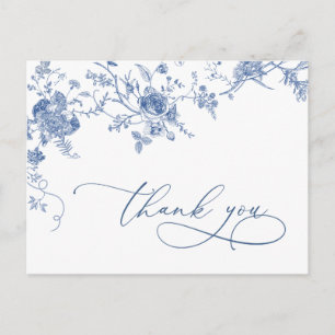 Elegant Viktorianisch Blue French Floral Vielen Da Postkarte
