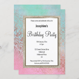 ELEGANT VIKTORIANISCH MARBLE BIRTHDAY EINLADUNG