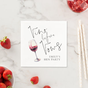 Elegant Vino Before Vows Hen Party Serviette