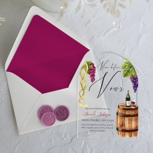 Elegant Vino Before Vows Weingut Brautparty Acryleinladungen