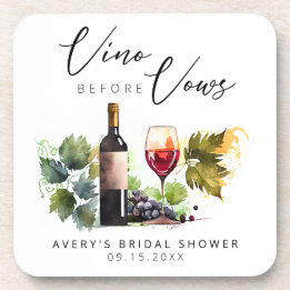 Elegant Vino vor den Gelübden Wasserfarbe Weinberg Getränkeuntersetzer