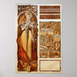 Elegant Vintag Art Nouveau Paris 1900 Mucha Poster