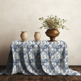 Elegant Vintag Blue Toile de jouy monogram Tischdecke