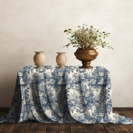 Elegant Vintag Blue Toile de jouy monogram Tischdecke