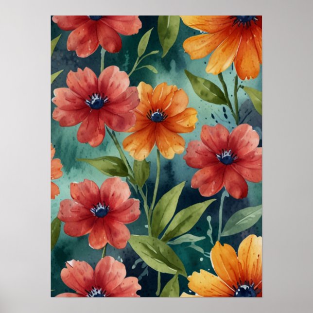 Elegant Vintag Botanisch Poster (Vorne)