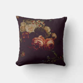 Elegant Vintag Dark Moody Dutch Art Floral Kissen