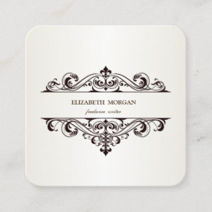 Elegant Vintag einfach, Minimalistisch Quadratische Visitenkarte