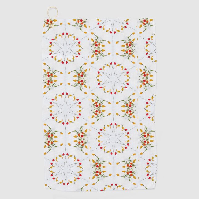 Elegant Vintag floral Golfhandtuch (Vorderseite)