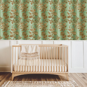 Elegant Vintag Green Gold Floral Tapete