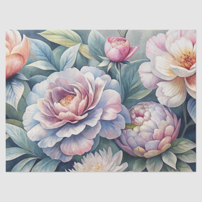 Elegant Vintag Inspiriert Dreamy Flora Ephemera Seidenpapier (Vorderseite)