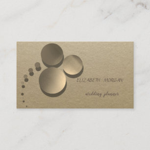 Elegant Vintag, Kraft, Gold Confetti Visitenkarte