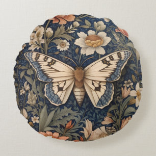 Elegant Vintag Moth William Morris Inspiriert Rundes Kissen