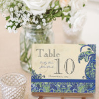Elegant Vintag Paisley Wedding Tischnummer